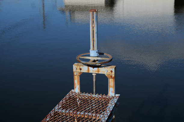 Handle of the sluice gate of a reservoir
