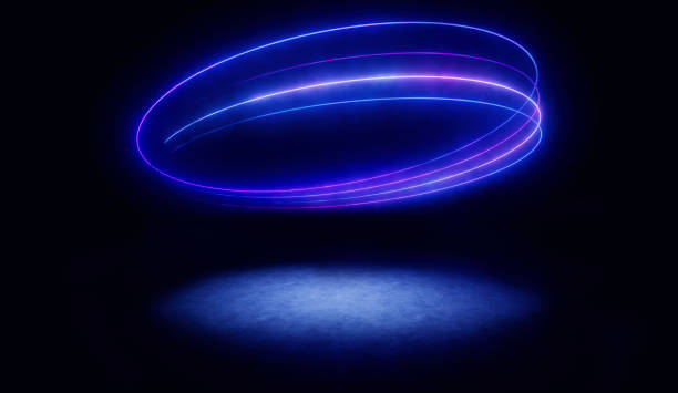 Energy Circle in Neon Hues Creates a Vibrant Atmosphere in a Stadium Setting During an Electrifying Event