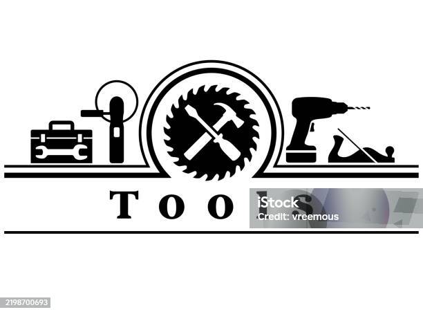 Work Tools Banner Sign Stock Illustration - Download Image Now - Icon ...
