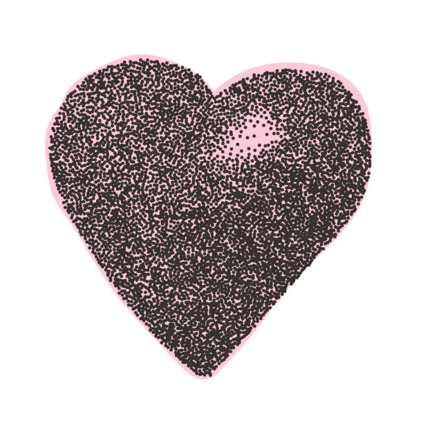 istock Heart collage sticker. Photocopy monochrome effect love symbol. Brutal dotted retro figure. Collage paper element Vector stippled hearts shape illustration isolated on white background. 2198702524