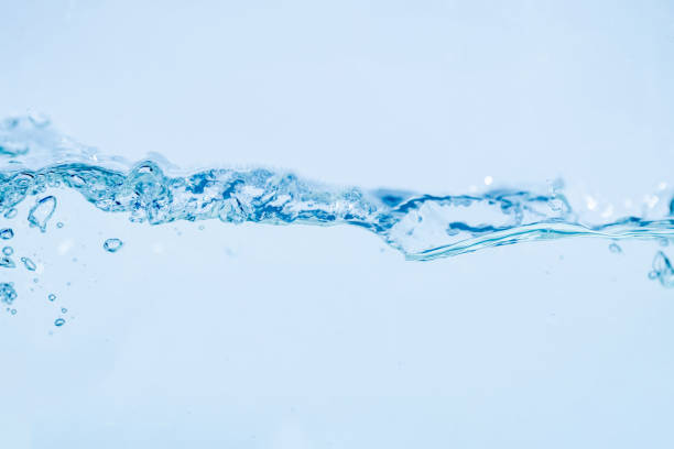 istock Water splash isolated on white background, Air Bubbles Float Up Under Blue Water. Pure Water Wave, Oxygen Relaxation. Blue bubbles Water Textured. 2198703621
