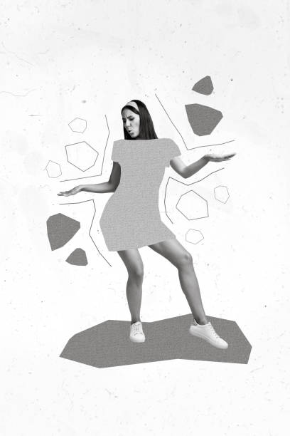 istock 3d retro abstract creative artwork template collage of elegant young woman retro disco vintage party dancing boogie woogie drawing picture 2198710082