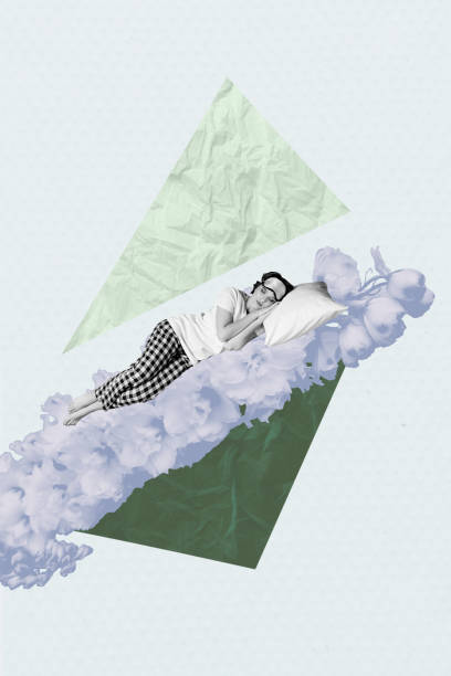 istock Creative design composite trend artwork collage of young lady lying sleep deb pillow florist holiday nature flower international woman day 2198711789