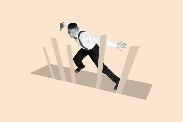 istock Art 3d sketch creative collage of astonished businessman stand chart statistics development success career growth concept 2198712068