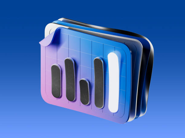 istock 3d rendering of growing diagram. stylized simple 3d icon of chart. 3d illustration for business 2198713182