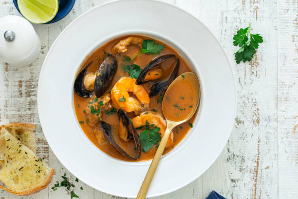 istock Traditional Marseille Bouillabaisse fish soup 2198713318