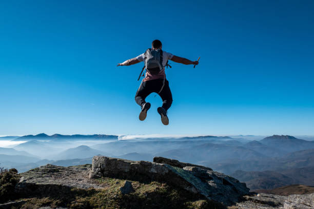 istock Leap of joy in the La Rhune mountains 2198715451