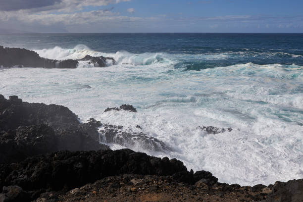 istock Ocean coastline with rocky cliffs and water foreground, Tenerife 2198718227