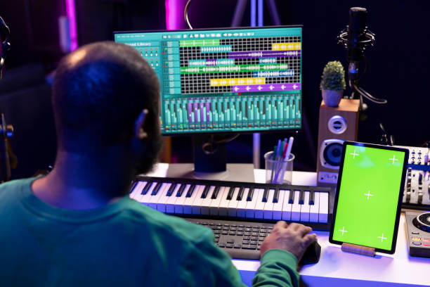 istock Artist producer creating new music with mix and master techniques 2198718455