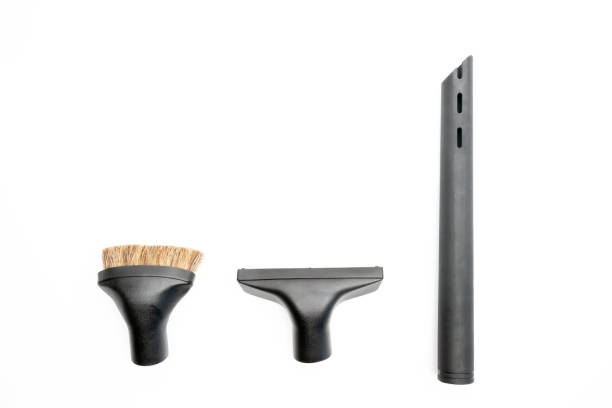 istock Black vacuum clearner hose attachments isolated on a white background. 2198720592