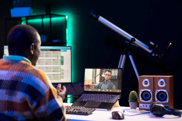 istock African american male freelancer attends virtual meeting call with clients 2198722710