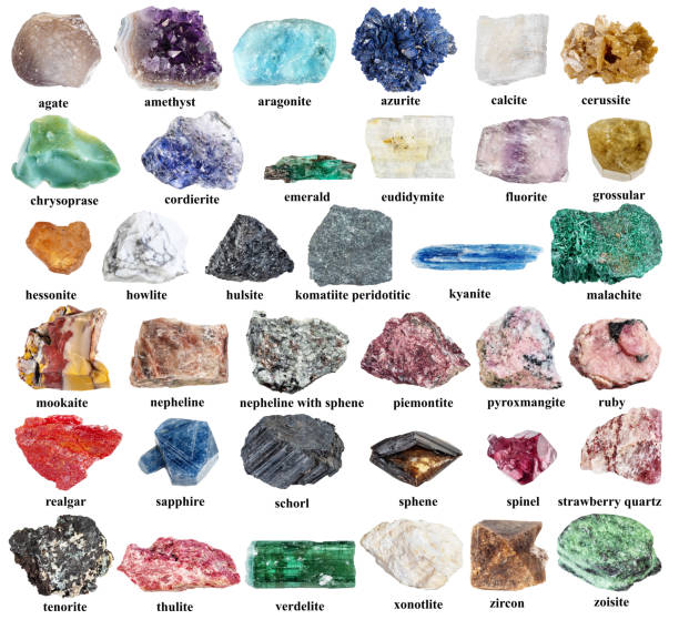 istock samples of various raw rocks with names cut out 2198727581