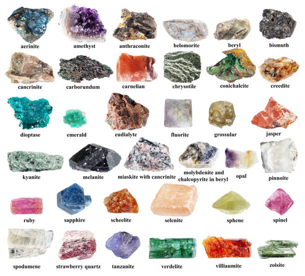 istock specimens of various uncut rocks with names cutout 2198727590