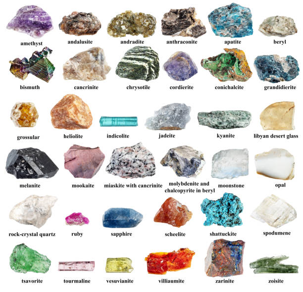 istock samples of various uncut rocks with names cut out 2198727598
