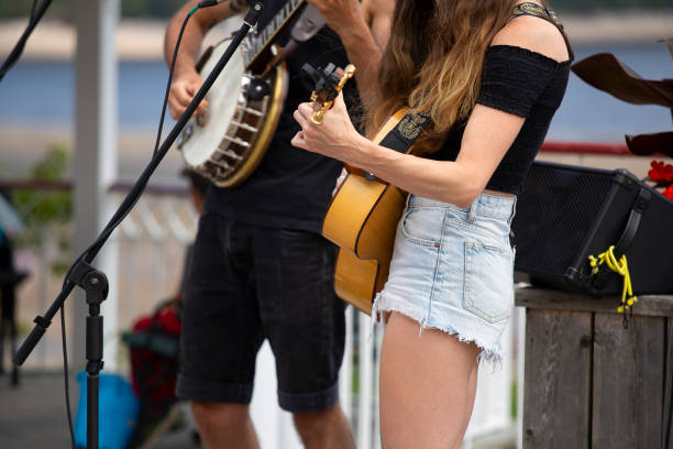 Tadoussac, Quebec, Canada - July 26, 2023: Concert on public place, editorial.