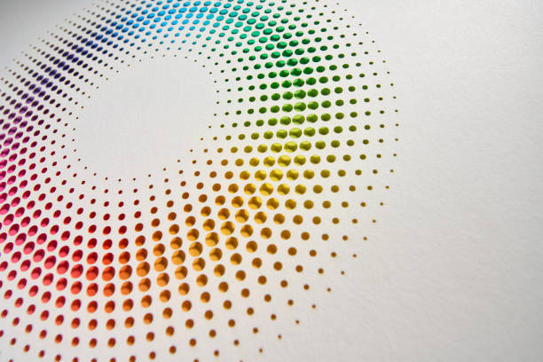 istock Colorful Gradient Circular Dot Cutout Pattern on White Paper, Abstract Modern Geometric Paper Art 2198731494