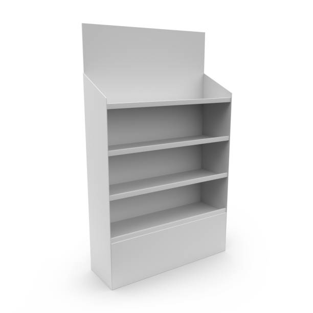 istock Supermarket Promotional Display Rack, Empty Product Display, PDQ Product or Packaging Box Display Stand. Floor Stand Display. 3D Rendered. 2198731578