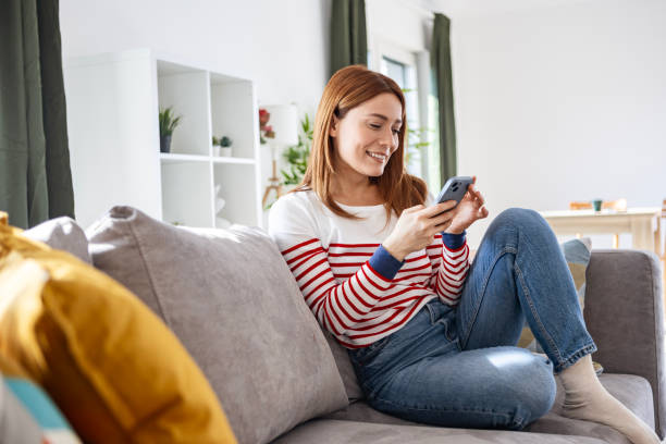 Girl Enjoying Online Chat on Mobile