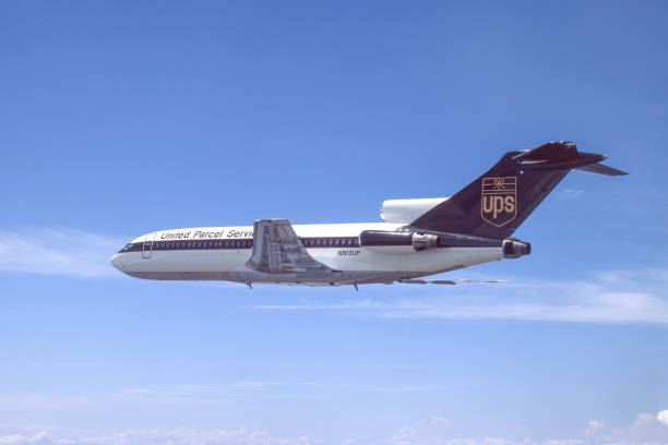 United States - 1988: United Parcel Service Boeing 727 in flight.