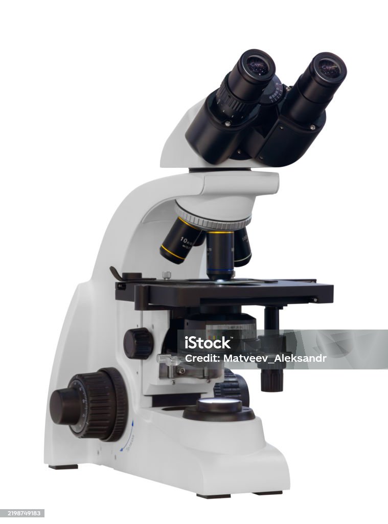 Microscope Scale Yellow A Microscope With A White Base And Black And Yellow Lenses The ...