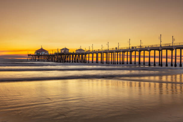 istock Sunset at Huntington beach pier 2198754674