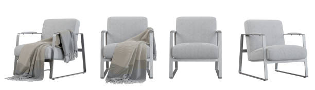 istock Armchair set isolated on white background. 3D render. 2198757766