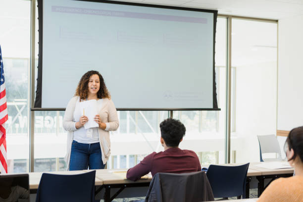 istock Female Professor Leading Engaging Classroom Discussion 2198758844