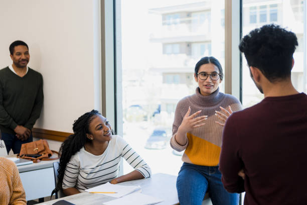 istock Group of diverse students in classroom discussion 2198758855