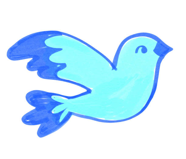 istock Child drawing of adorable cute flying dove 2198759463