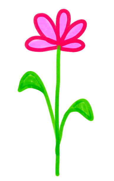 istock Child drawings of pink flower 2198759505