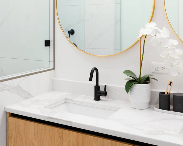 istock A bathroom sink detail in a luxury bathroom. 2198761805