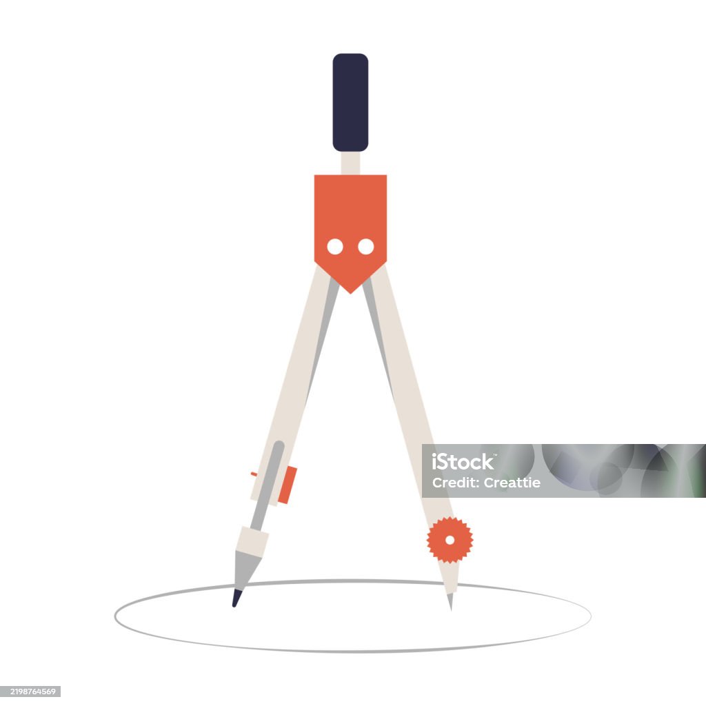 Compus Drawing Geometry Drawing Compass In Flat Vector Illustration Symbolizing Geometry ...