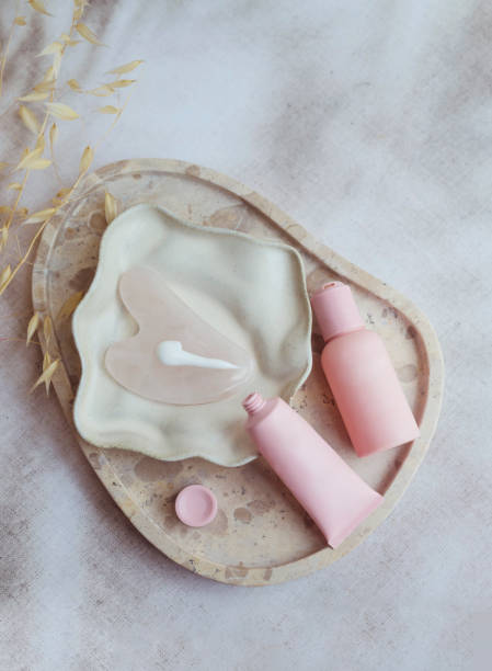 istock Anti age face cream in marble plate 2198765598