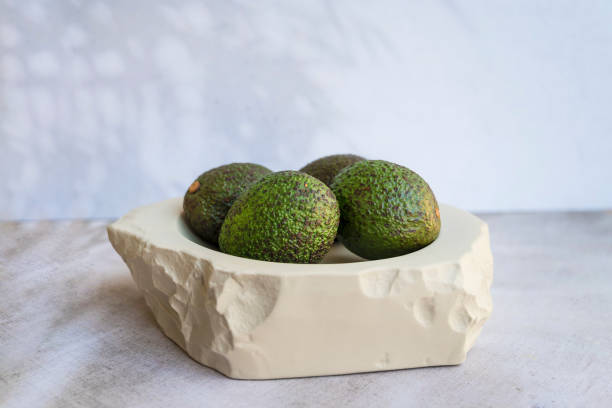 Fresh green avocado fruits