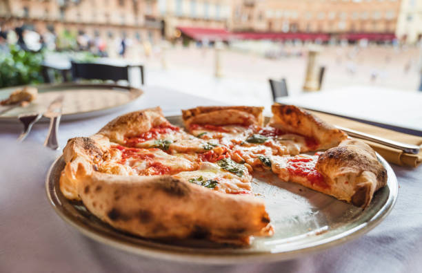 istock Pizza margarita in a restaurant 2198768777