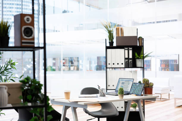 istock Empty financial department office used for budgeting and forecasting 2198768828
