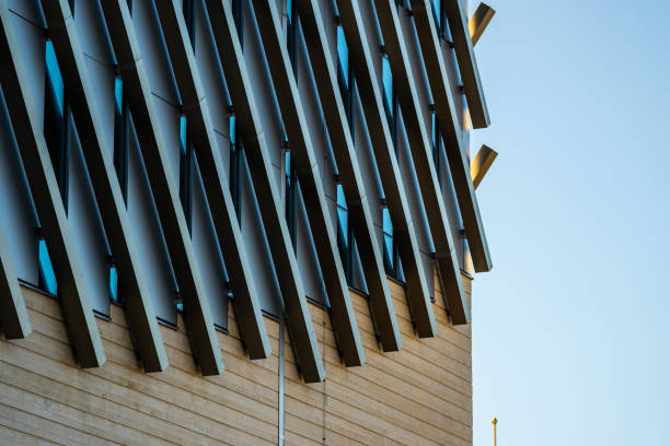 Architectural details of a newly constructed church.