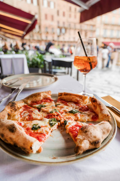 istock Pizza margarita in a restaurant 2198768871