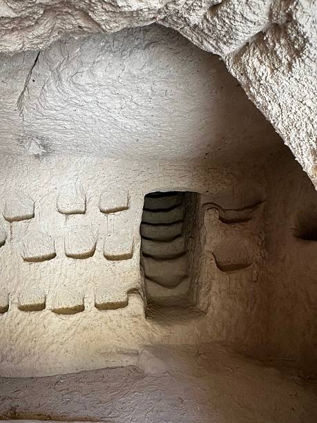 istock Carved Interior Stairway in Rock in the Column Church (Rose Valley, Turkiye) 2198770121