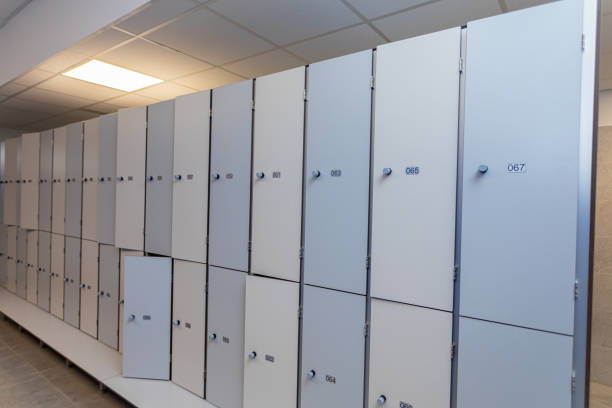 istock Contemporary and Modern Lockers Designed for Use in a Spacious and Organized Hallway Area 2198774742