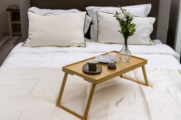 istock Bed breakfast food tray table 2198776170