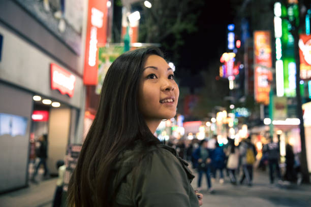 istock Young woman in Taipei at night 2198777657