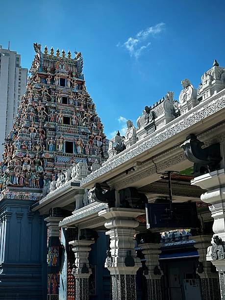 istock Stunning Gopuram and White Temple Roof (Singapore) 2198779097