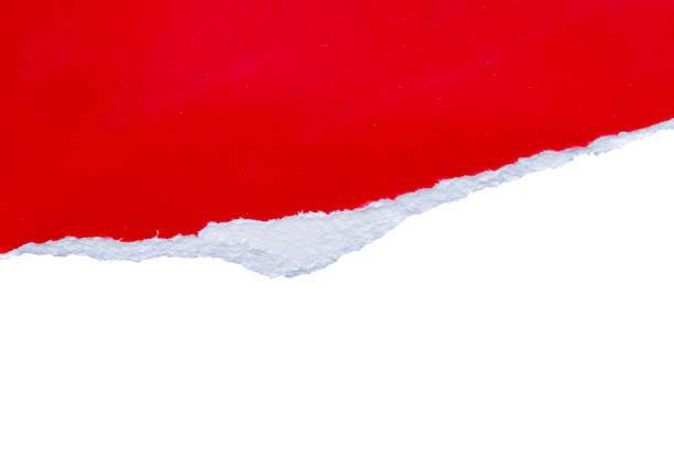 istock Red ripped paper torn edges strips isolated on white background 2198785822