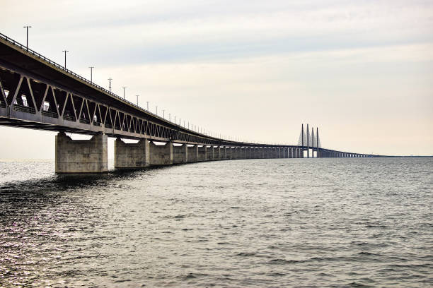 istock Oresund Bridge view from Swedish coast during the sunset. 2198786331