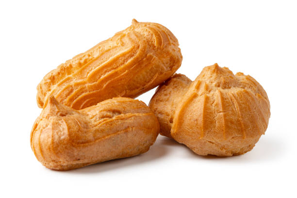 Delicate pastries showcased against a clean background, highlighting their unique shapes and textures for dessert lovers