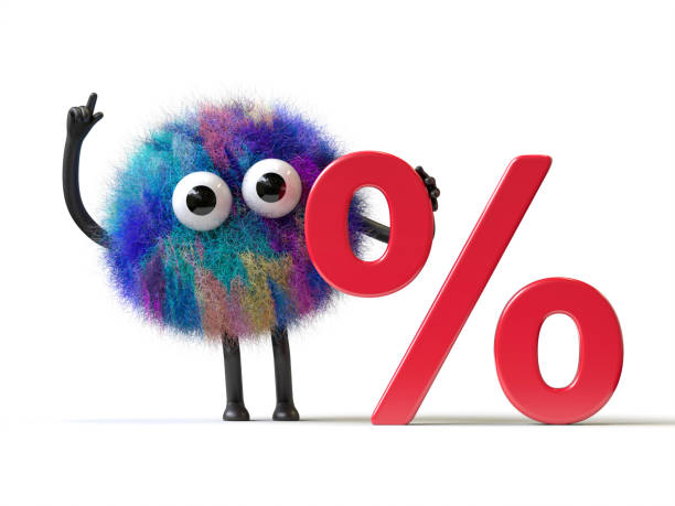 istock Fluffy, cute monster beside a 