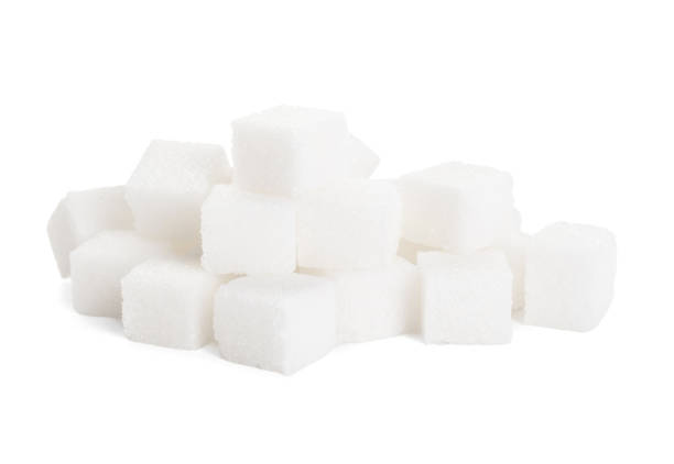 istock Pile of sugar cubes isolated on white 2198802952