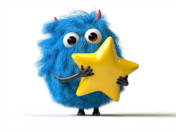 istock Fluffy, cute monster holding a star 2198805565