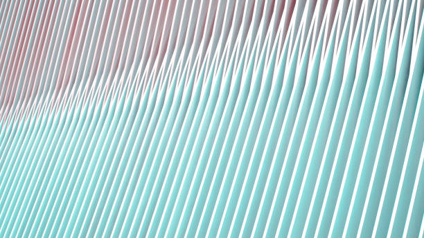istock Futuristic Linear Architecture - A rhythmic interplay of angled turquoise and white fins, showcasing symmetry and modern design. Ideal for creative branding, architectural portfolios, or abstract concepts. 2198806632